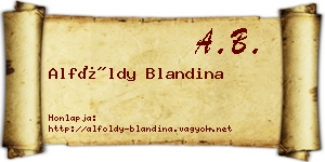 Alföldy Blandina névjegykártya